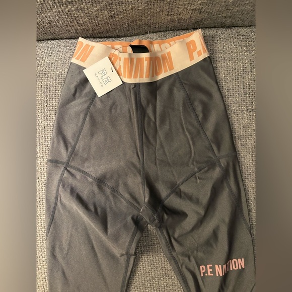 P.E Nation High-Rise Compression Leggings XS Blush Logo Waistband BNWT - Picture 4 of 10